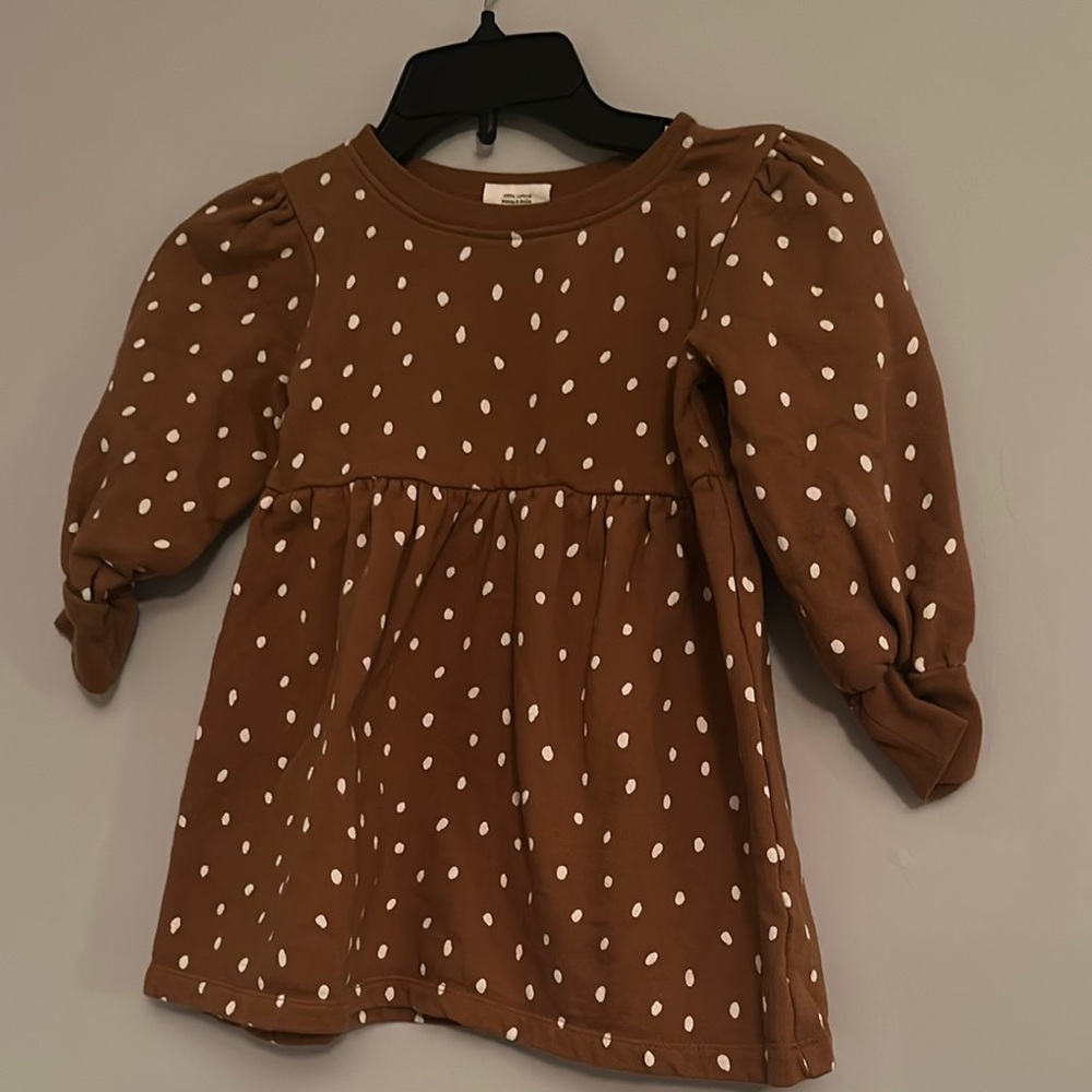 Brown Polka Dot Kids Dress - Preloved